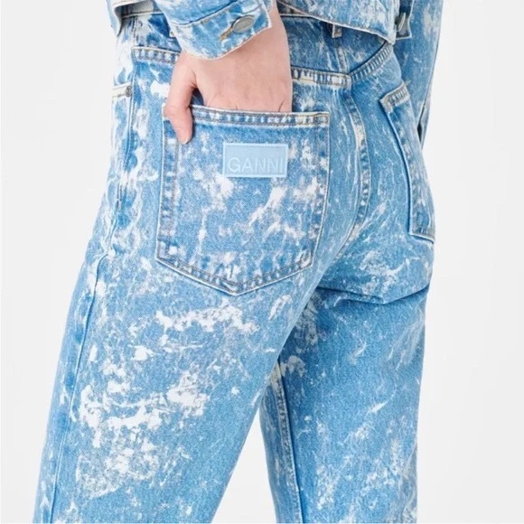 Ganni Denim - Ganni Blue Acid Wash Betzy Flare Jeans